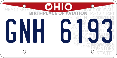 OH license plate GNH6193