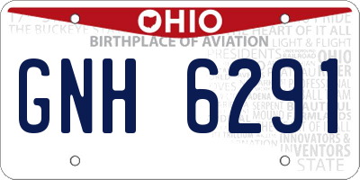 OH license plate GNH6291