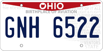 OH license plate GNH6522