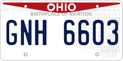 OH license plate GNH6603