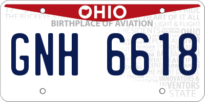 OH license plate GNH6618