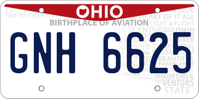 OH license plate GNH6625