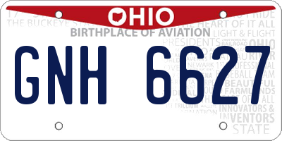 OH license plate GNH6627