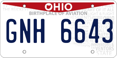 OH license plate GNH6643