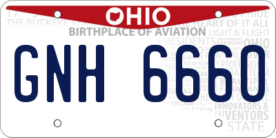 OH license plate GNH6660