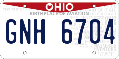 OH license plate GNH6704