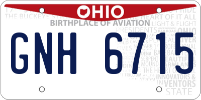 OH license plate GNH6715