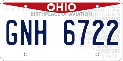 OH license plate GNH6722