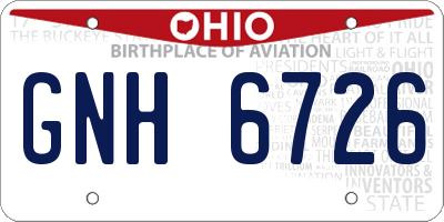 OH license plate GNH6726