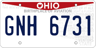 OH license plate GNH6731