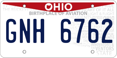 OH license plate GNH6762