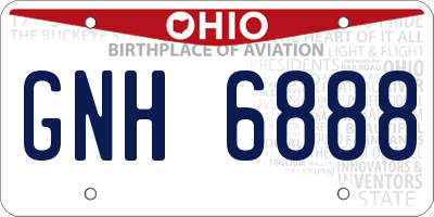 OH license plate GNH6888