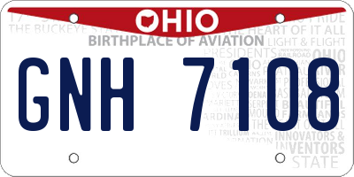 OH license plate GNH7108