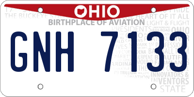OH license plate GNH7133