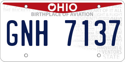 OH license plate GNH7137