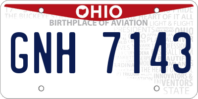 OH license plate GNH7143