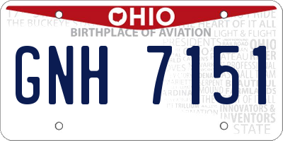 OH license plate GNH7151