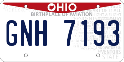OH license plate GNH7193