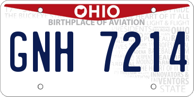 OH license plate GNH7214
