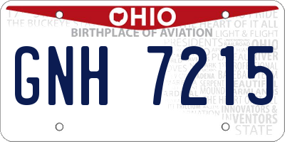 OH license plate GNH7215