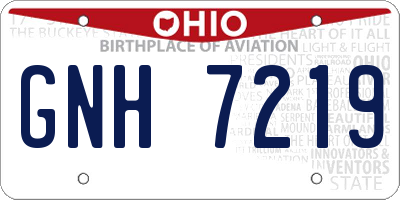 OH license plate GNH7219
