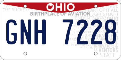 OH license plate GNH7228