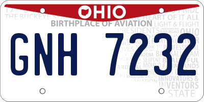 OH license plate GNH7232