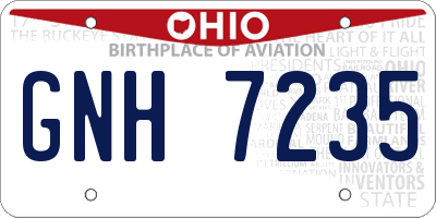 OH license plate GNH7235