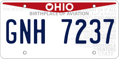 OH license plate GNH7237