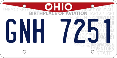 OH license plate GNH7251
