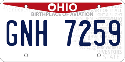 OH license plate GNH7259