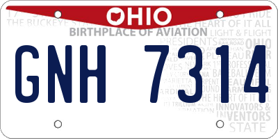 OH license plate GNH7314