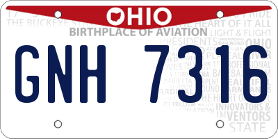 OH license plate GNH7316