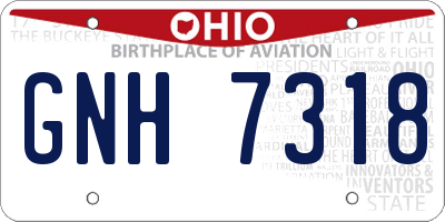 OH license plate GNH7318