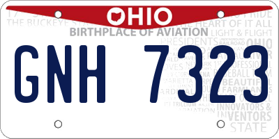 OH license plate GNH7323