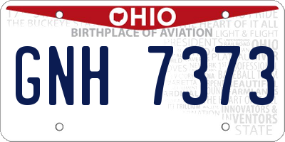 OH license plate GNH7373