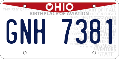 OH license plate GNH7381