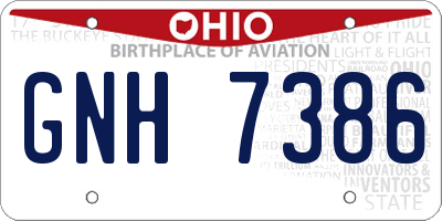 OH license plate GNH7386