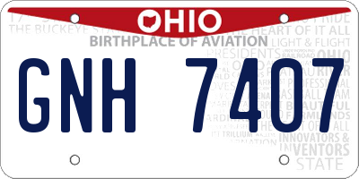 OH license plate GNH7407