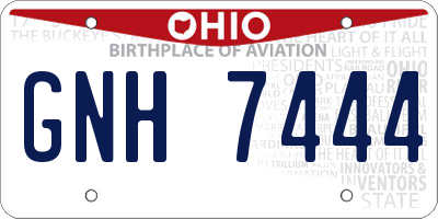 OH license plate GNH7444