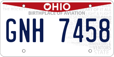 OH license plate GNH7458