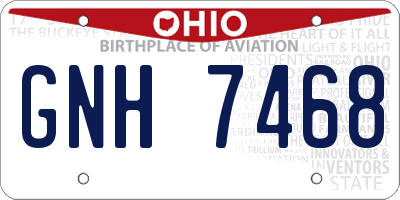 OH license plate GNH7468