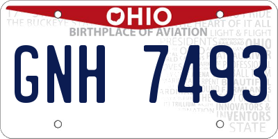 OH license plate GNH7493