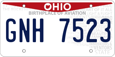 OH license plate GNH7523