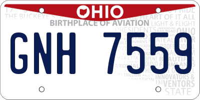 OH license plate GNH7559