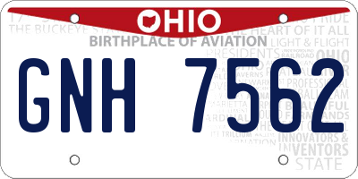 OH license plate GNH7562
