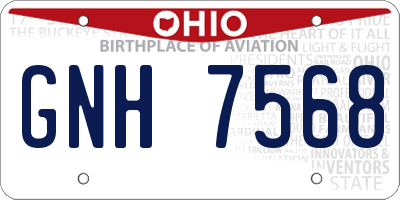 OH license plate GNH7568
