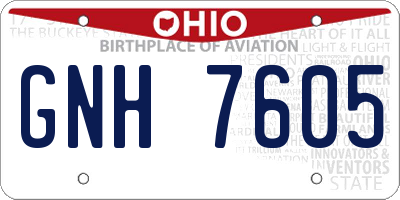 OH license plate GNH7605