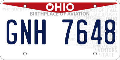 OH license plate GNH7648