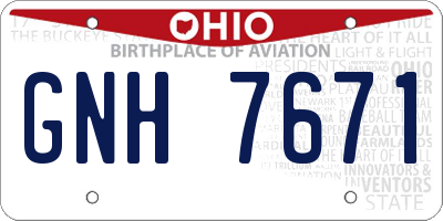 OH license plate GNH7671